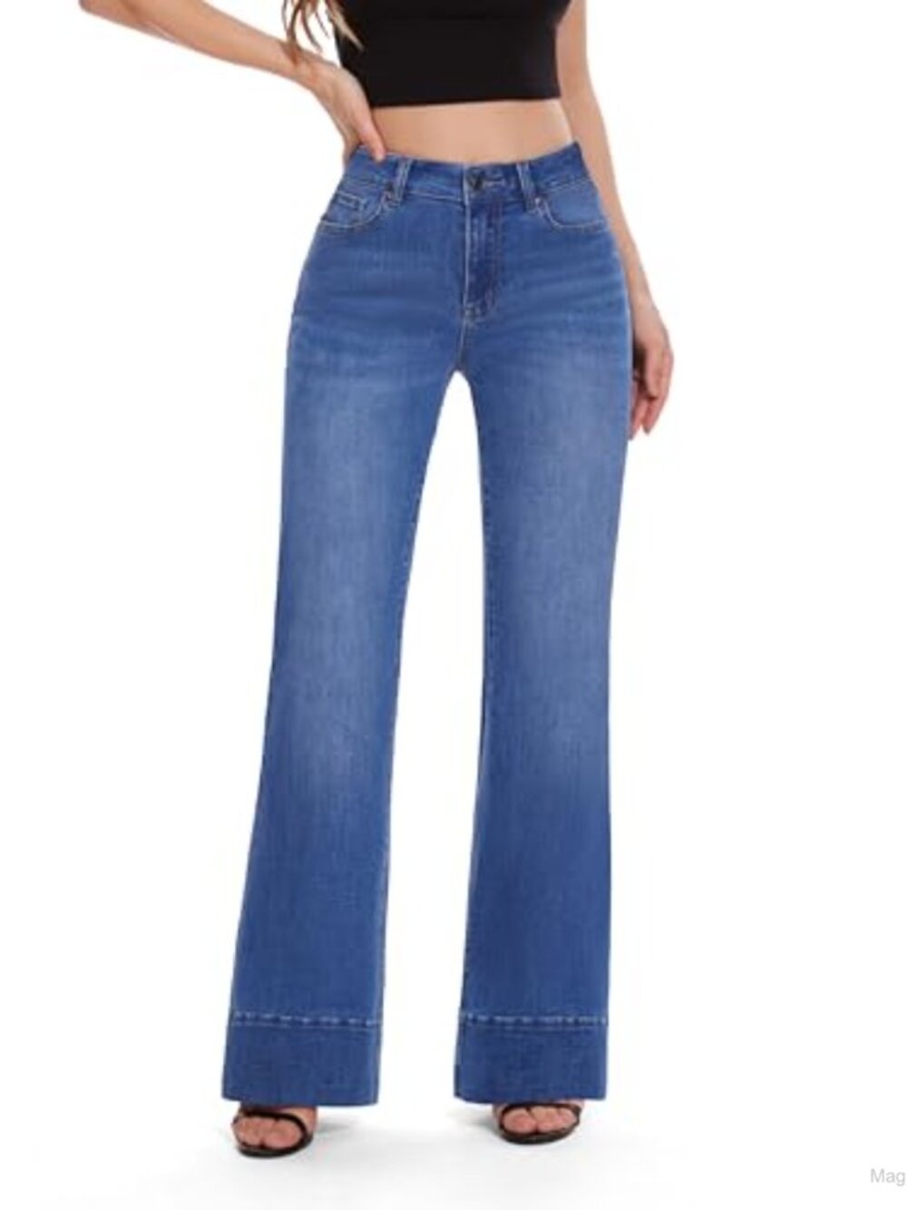 High Waisted Flare Wide Leg Bell Bottom Stretch Denim Jeans